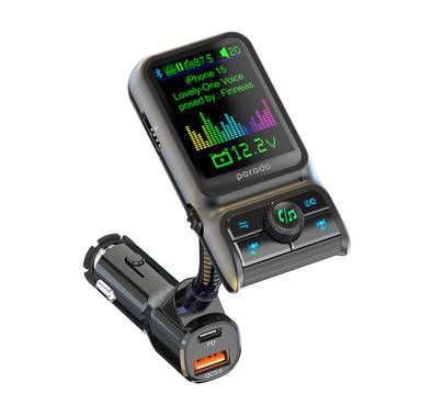 شاحن سيارة بورودو PD20W مع QC18W وFM وTM وقارئ بطاقات TF ...
