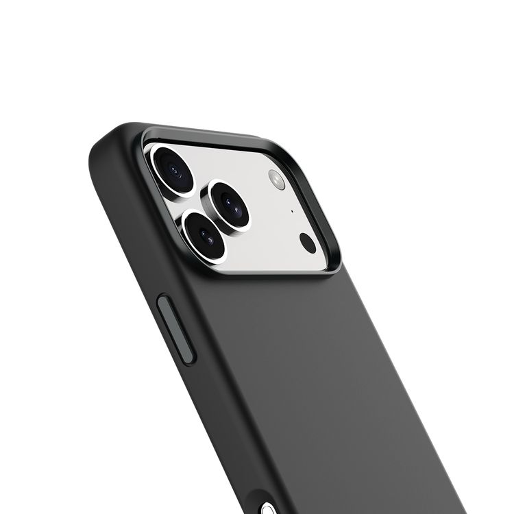 Levelo Iris MagSafe Liquid Silicone Case for iPhone 17 Pro Max, Strong Magnets, Drop-Tested, Aluminum Alloy Frame for Camera & Buttons, Shock-Resistant Bumper, Premium Silicone Grip - Black