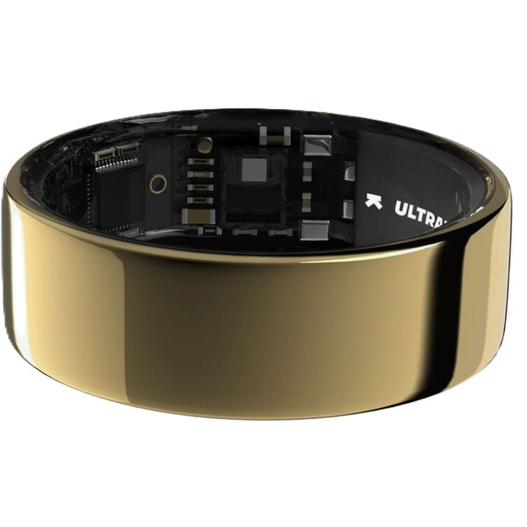 Ultrahuman Ring AIR Smart Ring Size 5, Battery Life 6 Days, 3h Charging Time, iOS & Android Compatible, 24mAh LiPo Battery, Bluetooth Low Energy - Bionic Gold