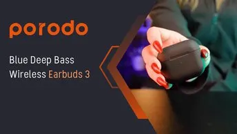 Buy Porodo Blue Deep Bass Wireless Earbuds 3 in UAE | Wireless Charging - White Color | (PBARPD3WH)