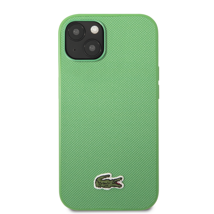 Lacoste Hard Case Iconic Petit Pique PU Woven Logo Estragon Compatible with iPhone 14 - Green