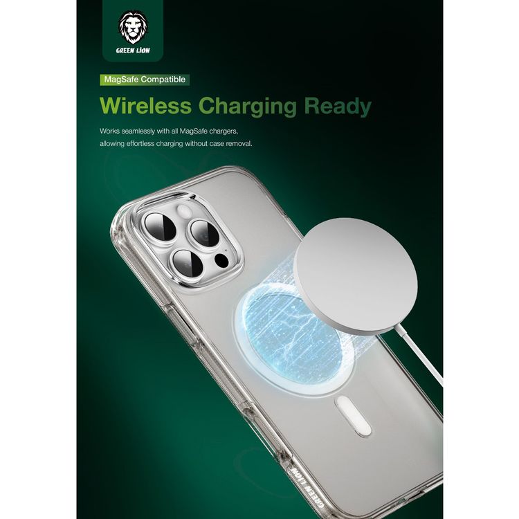 Green Lion Ultra Clear MagSafe Case for iPhone 16 Pro, Camera Protection, Anti-Yellowing, Anti-Scratch - Clear