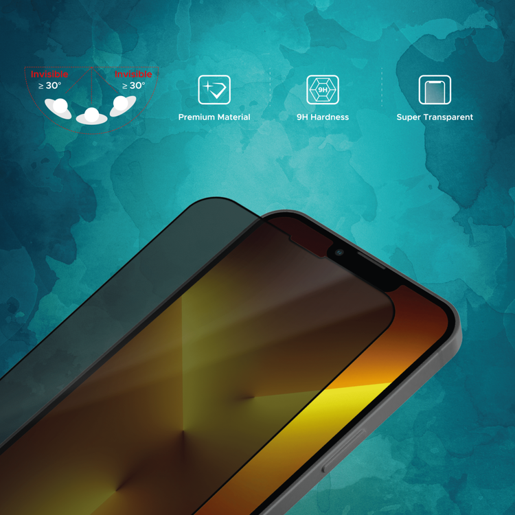 واقي شاشة Liberty Guard LGMPRVBRE12PRO 2.5D Matte Privacy Full Cover بحافة مستديرة لهاتف iPhone 12/12 Pro، مضاد للصدمات ومضاد للتأثير - الخصوصية