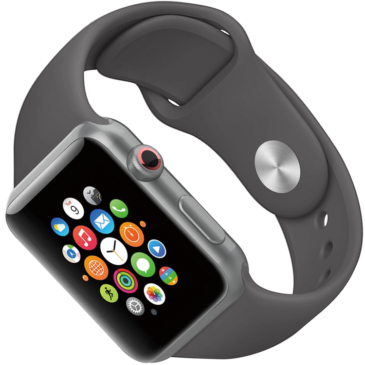 Porodo iGuard Silicone Loop Watch Band for Apple Watch 42/44/45mm, Easy Attachment & Detachment, Comfort Fit, Compatible with  Apple Watch Series 4/5/6/7/SE, User Friendly, Lightweight, Adjustable, High Quality - Grey