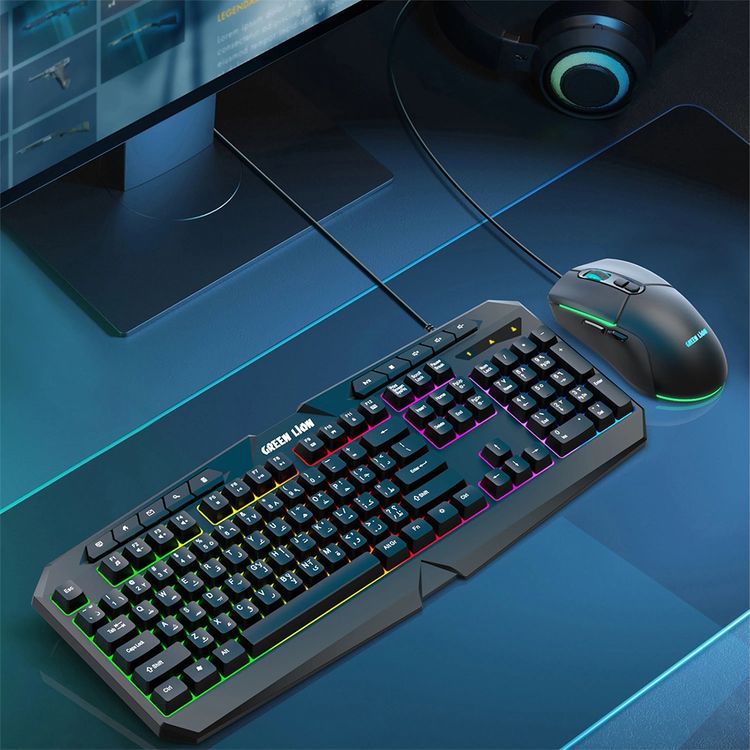 كيبورد وماوس الألعاب Green Lion GK-400 RGB