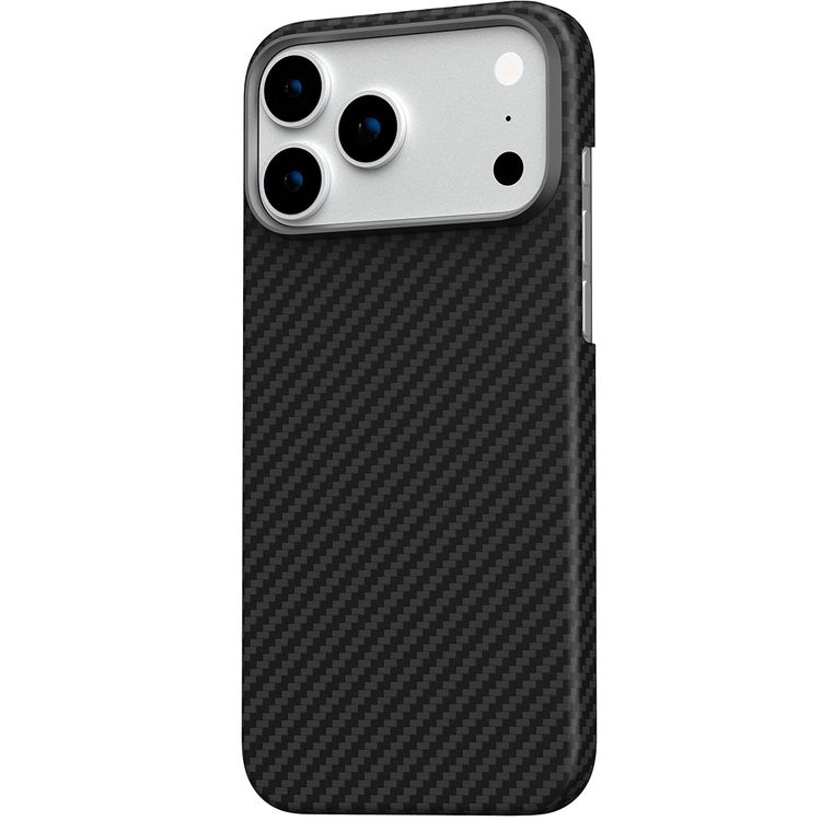Levelo Sergei 1500D Aramid Fiber Case for iPhone 17 Pro, 5 Times Stronger than Steel, 0.95mm Thickness, Strong Magnets & MagSafe Compatible, Shock-Resistant Bumper, Bulletproof Protection, Raised Bezel for Camera, Ultra-Lightweight Design - Black