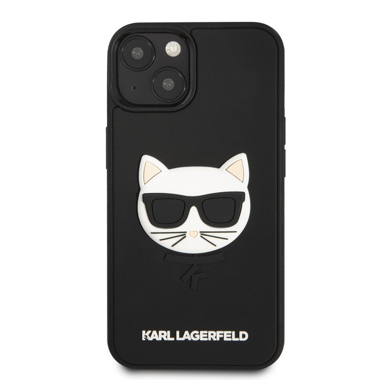 Karl Lagerfeld 3D Rubber Case Choupette Head For iPhone 13 (6.1 ) - Black