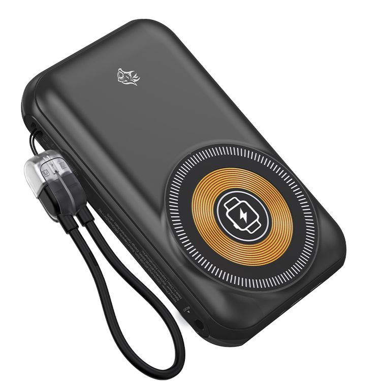 Porodo Gaming Powerplay Power Bank Gaming Controller with LED Light, Lightweight & Portable, 3D Dual Joystick, 2.8" Display Size, PD 20W Fast Charging, 15W Wireless Charging, 12 Hours Working Time, Simultaneous Charging, 4000 TF-Game, USB-C Port - Gray