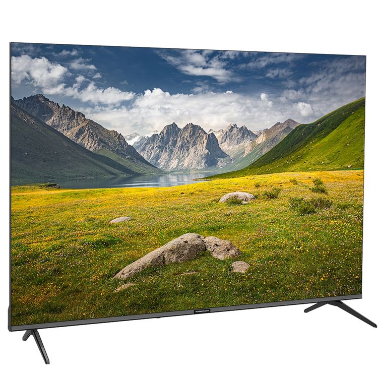 باورولوجي تلفزيون سمارت أندرويد 75 بوصة بدعم HDR، 3 مداخل HD، حجم ذاكرة RAM 1.5GB، دعم يوتيوب، نتفليكس، وشاهد، 4K ألترا اتش دي - أسود