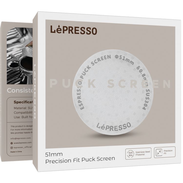 LePresso Precision Fit Puck Screen for 51mm Portafilter, SUS304 Stainless Steel Material, Built for Heavy Daily Use - Silver