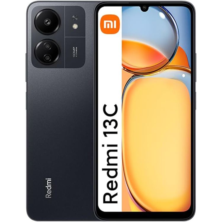 Xiaomi Redmi 13C Smartphone IND Version, RAM 6GB, Storage 128GB, 4G LTE, Dual Sim, Dual Camera, Fingerprint Sensor, GPS, Bluetooth 5.3 - Midnight Black