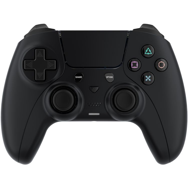 Porodo Gaming PS4 Wireless Gamepad Controller with Macro & Turbo Keys, 7 Hours Working Time, PS4, PS3 & PC Compatibility, RGB Lights, 600mAh Battery Capacity - Black