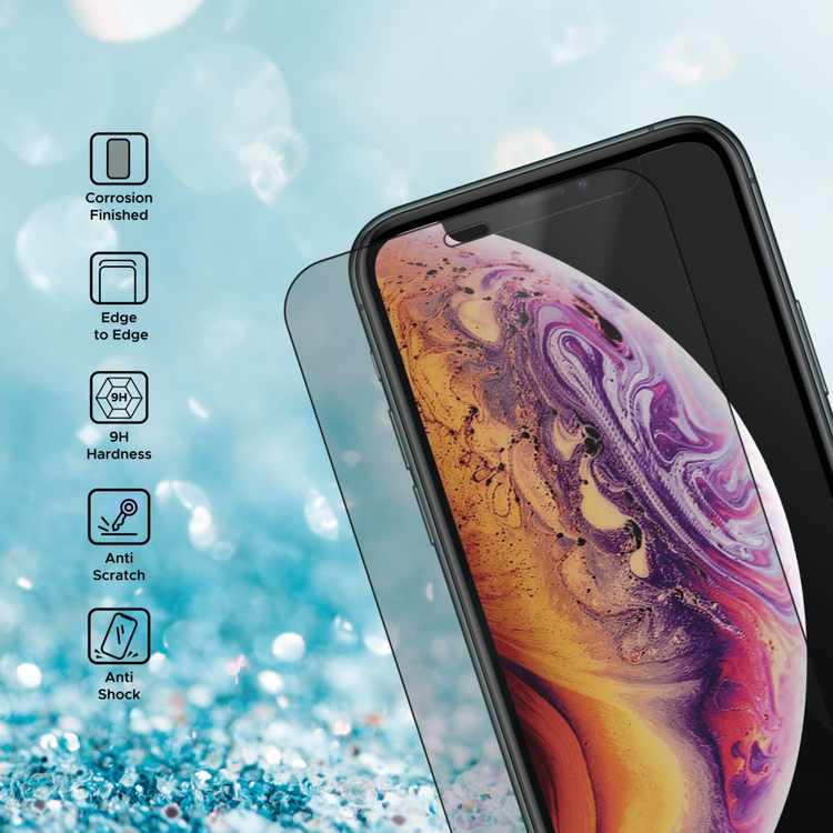 Liberty Guard Matte Full Cover Black Rounded Edge Screen Protector for iPhone 11 Pro, Anti Shock & Anti Impact - Clear