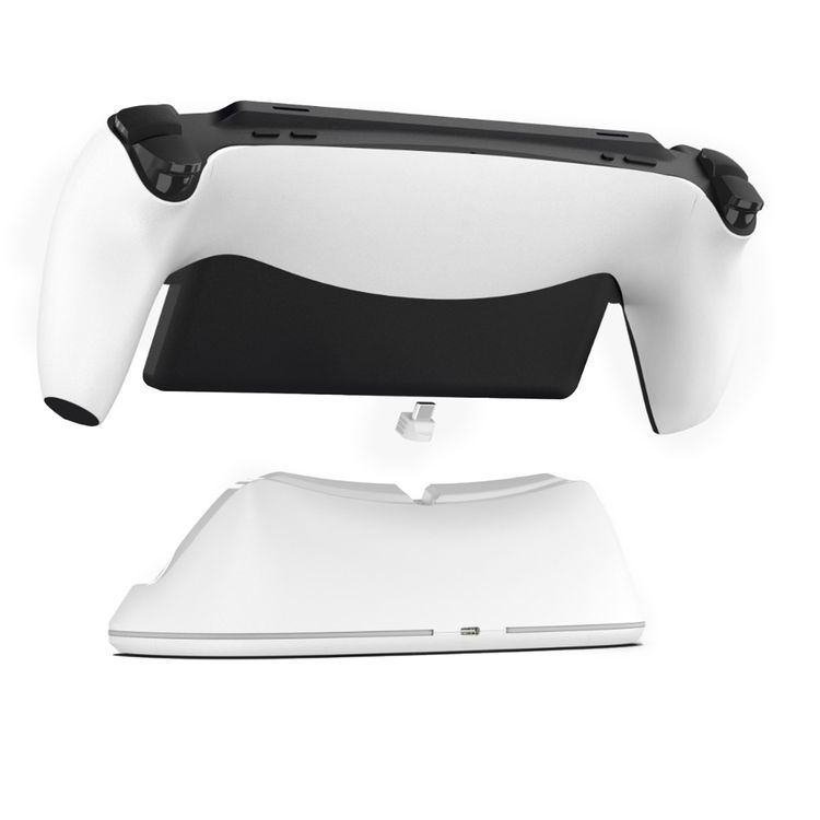 Porodo Gaming PlayStation Portal Charging Dock with Anti Slip Base, Built-in Safeguard, ABS Material, RGB Light - White 