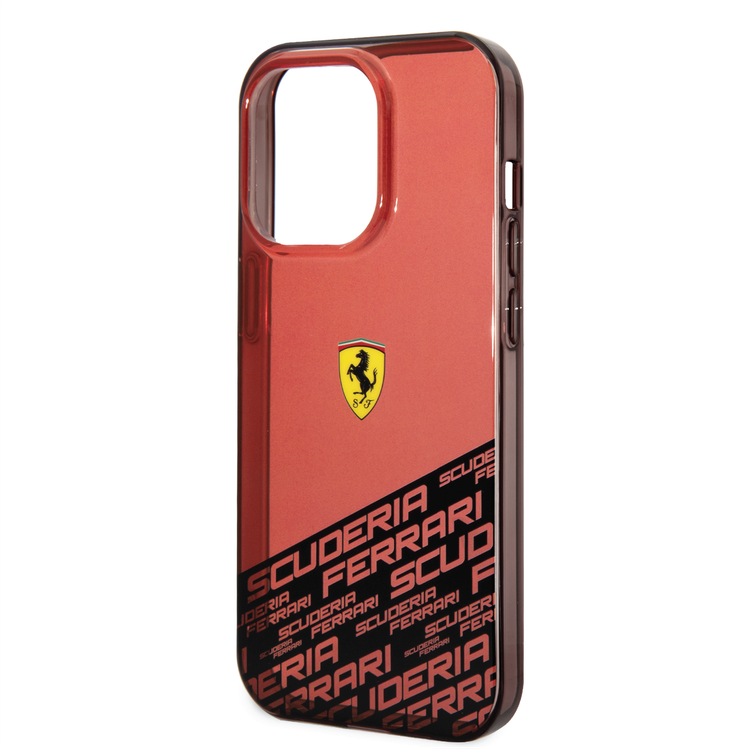 Ferrari PC/TPU IML Case with Bottom Scuderia Allover Print iPhone 14 Pro Compatibility - Red