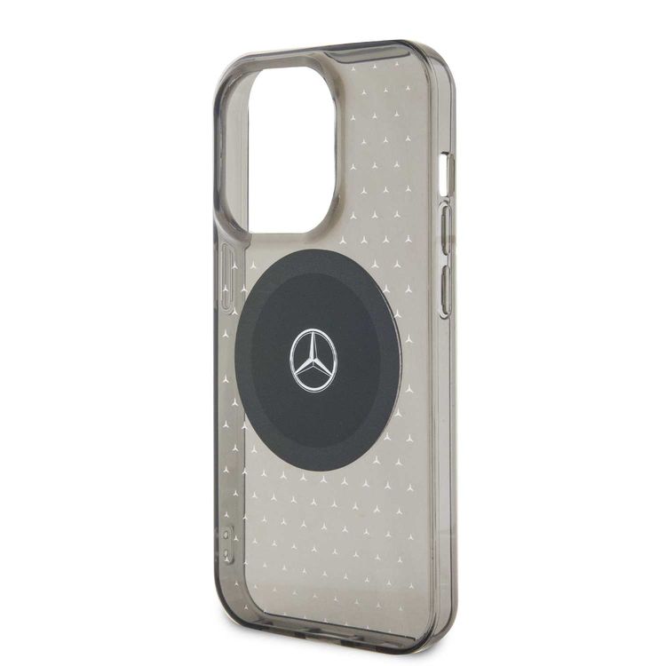 Mercedes-Benz iPhone 15 Pro Max Transparent Magsafe Case Stars Pattern - Black