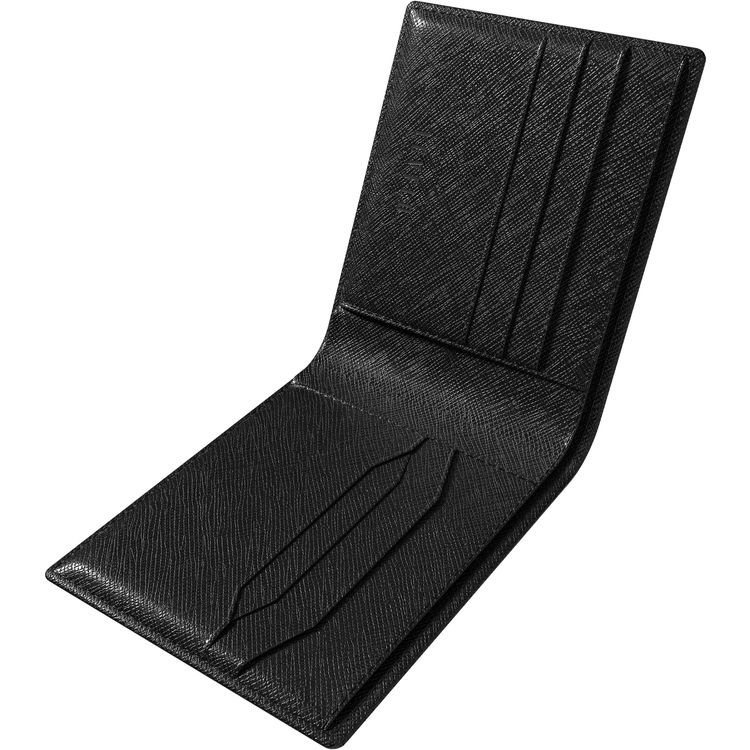 Levelo Billfold Men's Genuine Leather Wallet with Cash & Card Slots, Genuine Leather Material, Multiple Compartments, Lightweight & Compact Design - Black