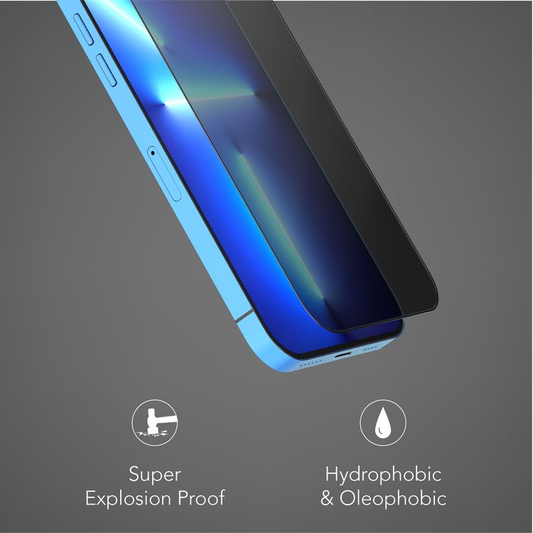 Levelo 9H Anti-Glare Tempered Glass Screen Protector Compatible for iPhone 13 Pro Max (6.7") Scratch Resistance - Anti-Bacterial Screen Guard Protector w/ Alignment Frame - Clear