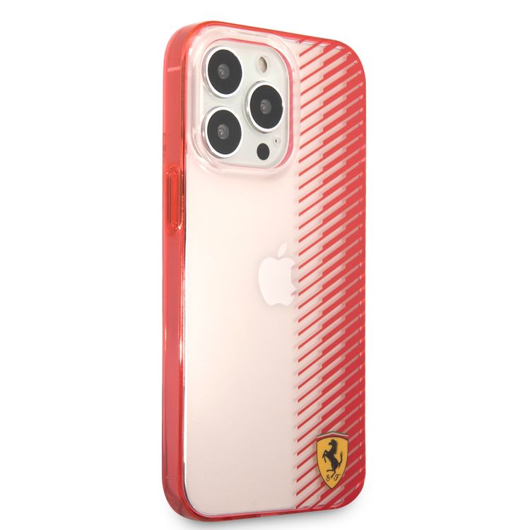 CG MOBILE Ferrari Transparent Hard Case Gradient Print Logo Compatible for iPhone 13 Pro (6.1") Scratches Resistant, Easy Access to All Ports