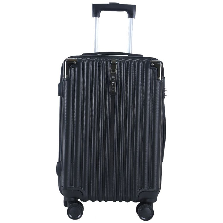 Levelo 3-Set ABS Luggage with Built-in Weighing Scale, Combination Lock, Iron Trolley, Double Wheels, Impact-Resistant Corners & Shock-Resistant, PP & Soft Rubber Handle - Black