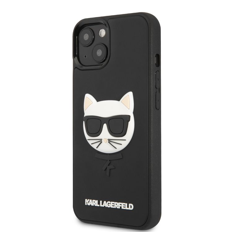 Karl Lagerfeld 3D Rubber Case Choupette Head For iPhone 13 (6.1 ) - Black