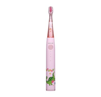 Green Lion Kids Electric Toothbrush with 3 Function Modes, 60 Days Working Time, Food-Grade Bristles, Waterproof, Shining Lights, 500mAh Battery Capacity - Pink 