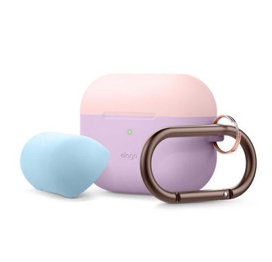 Elago Duo Hang Case for Apple Airpods Pro - Top-Lovely Pink / Pastel Blue, Bottom-Lavender