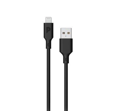 Powerology PVC Type-A to Lightning Cable 1.2m, Bend-Proof Design, Flex Shield PVC Coated Copper, Fraying Protection - Black