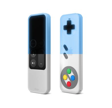 Elago R4 Retro Apple TV Remote Case with Apple TV Siri Remote 4K 5th / 4th Generation, Classic Controller Design [Non-Functional], Extra Protection, Lanyard Included Nightglow Blue