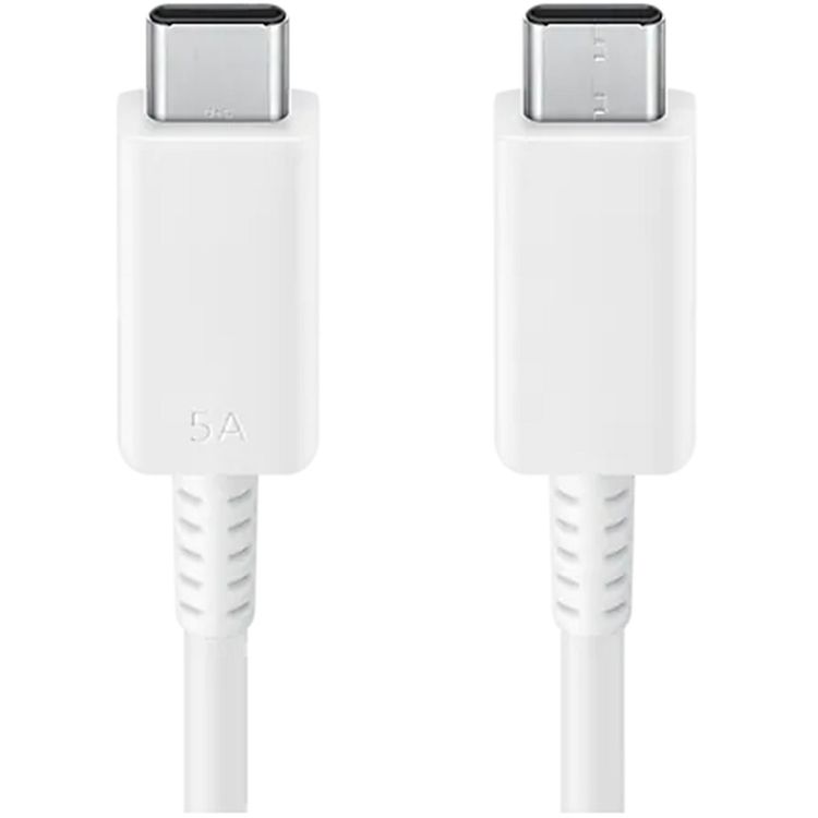 Samsung USB-C to USB-C Cable with 100W Power, 5A Current, 1.8m Cable Length, Fast Charging - White