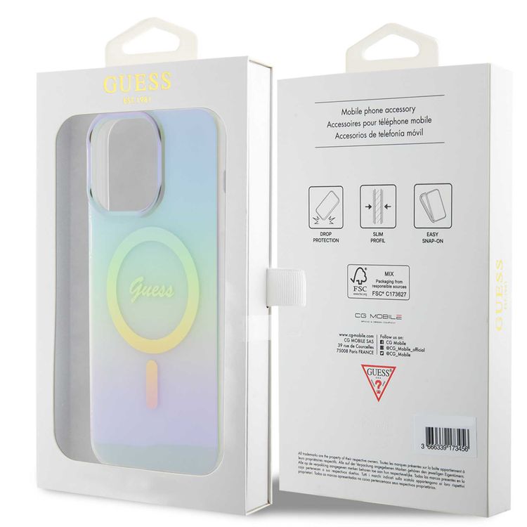 Guess IML Magsafe Case  - Turquoise - iPhone 15 Pro