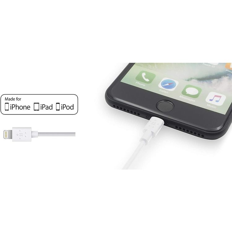 Belkin Mixit USB-A to Lightning Cable Mfi Certified iPhone Charging Cable - White