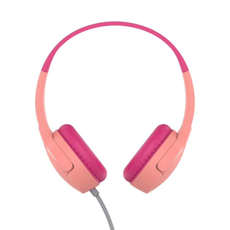 Belkin SoundForm Mini Wired On-Ear 3.5mm Cable with Microphone Headphones for Kids - Pink