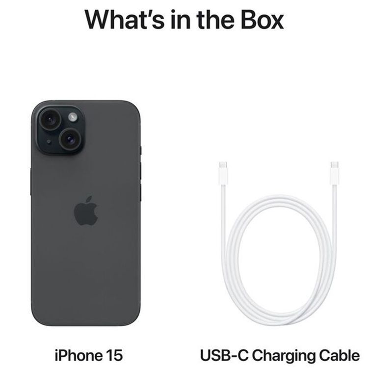 Apple iPhone 15 Plus with 256GB Capacity, 6.7-inch Screen Size, Dual eSIM, 48MP Camera Resolution, A16 Bionic Chip, USB-C Connector Type, 5G Network Technology, Splash, Water & Dust Resistant - Black