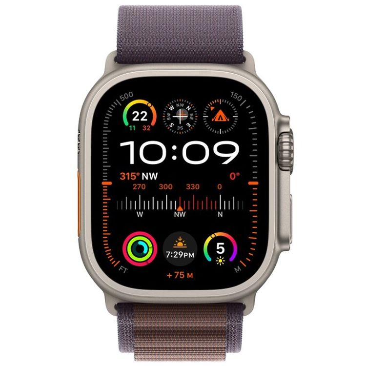 Apple Watch Ultra 2 [GPS + Cellular 49mm] with Titanium Case & Indigo Alpine Loop | Medium