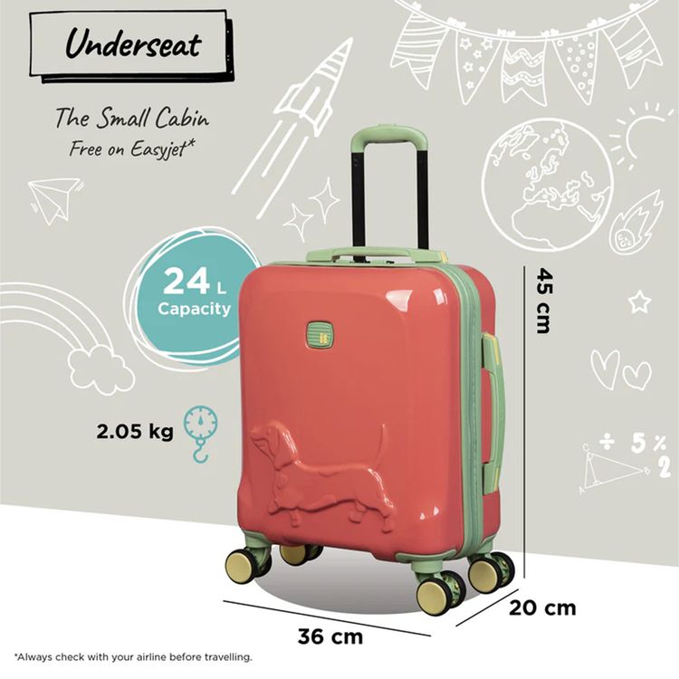 it Luggage Kids Model Daxie Luggage, Handy Top and Side Carry Handles, Telescopic Trolley Handle, 8-Wheel Spinner System, Underseat Size, 24L Capacity