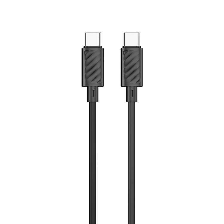 Porodo Blue Dual Port 30W Car Charger with Type-C to Type-C Cable, USB-C & USB-A Ports, 15W Shared Output, Polycarbonate Material - Black