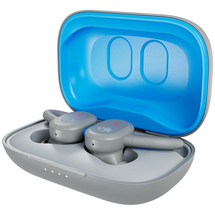 Skullcandy Push Active True Wireless in-Ear Earbuds, Call, Track & Volume Controls, Dual Noise-Reducing Microphones, 44 Hours Total Battery Life, 6 mm Driver Diameter - Blue/Gray