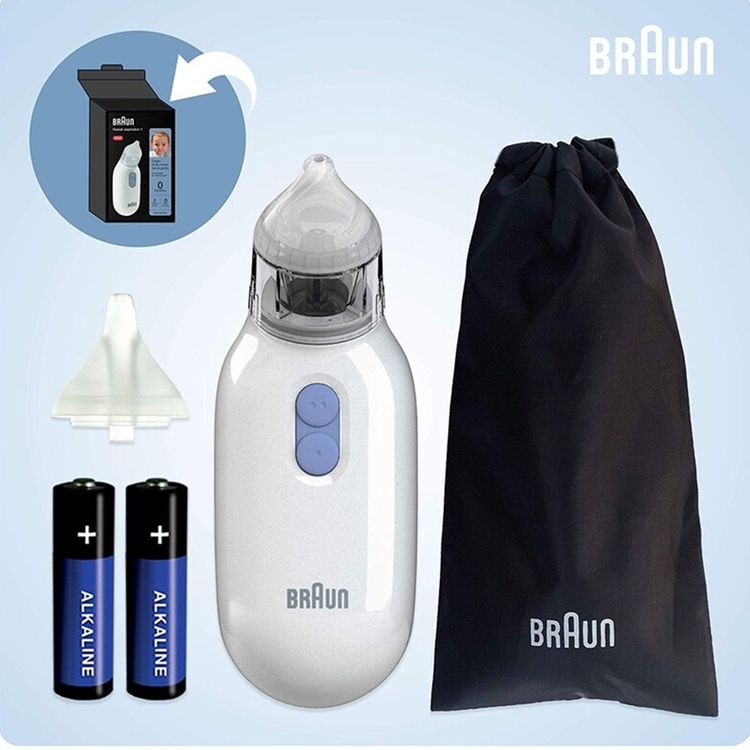 Braun Electric Nasal Aspirator with Two Flexible Nasal Tips