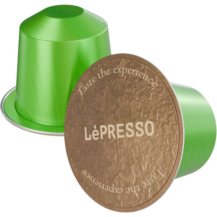 كبسولات قهوة ليبرسو بتحميص متوسط ​​داكن، 10 كبسولات ألومنيوم، نكهة شوكولاتة باترسكوتش والفواكه المجففة، 40 مل إسبريسو، 80 مل إسبريسو مزدوج، 25 مل ريستريتو، 100% أرابيكا، متوافقة مع نسبرسو - أخضر