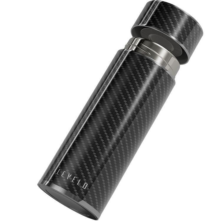 Levelo AeroFiber 350mL Carbon Fiber Bottle, Dual 100°C Heat Resistant, BPA-Free, Leak-Proof, 8-Hour Temperature Stability, Scratch-Resistant Carbon Fiber, Odor-Free - Black