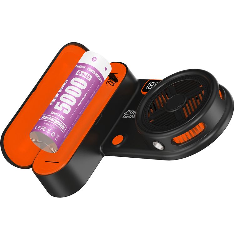 Porodo Gaming Arcticchill Magnetic Phone Cooler with Ultra-Quiet Fan, High Speed Fan, Slip-Resistant Design, 90 Minutes Working Time, 5000mAh Battery Capacity - Black / Orange