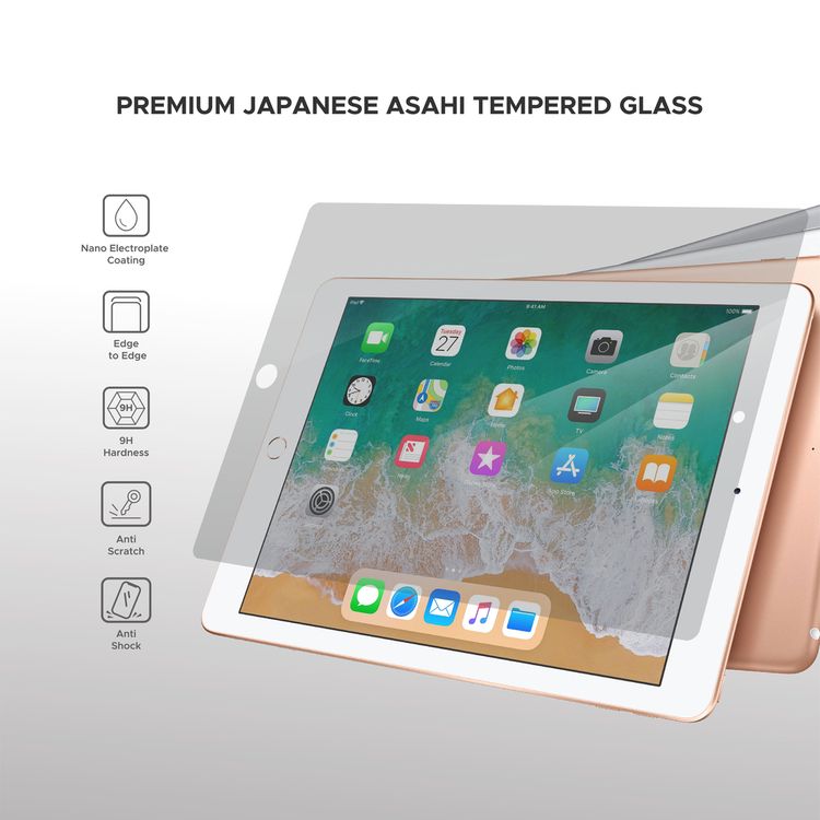 Liberty Guard LGCLREIPD97 Full Cover Clear Rounded Edge Anti Shock & Anti Impact Screen Protector For Pad Air/iPad Pro (9.7') - Clear
