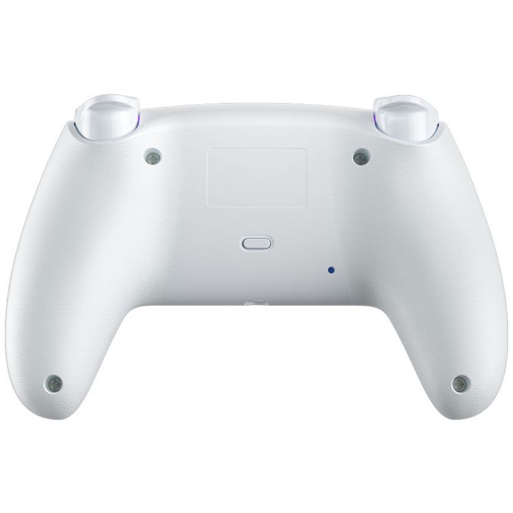 ذراع تحكم لاسلكي لألعاب PS4 من Porodo مع أنماط إضاءة رائعة، إضاءة LED قابلة للتخصيص، توافق مع منصات متعددة، تصميم مريح، 20 ساعة من وقت التشغيل، مسافة عمل 10 أمتار، وقت شحن 2.5 ساعة، سعة بطارية 1000 مللي أمبير - أبيض