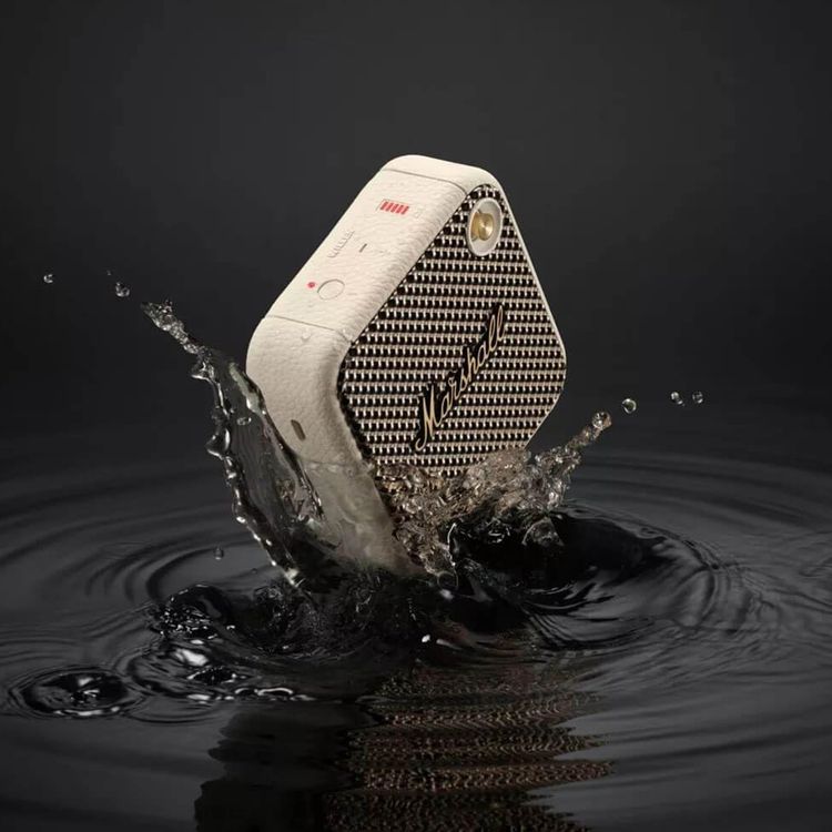 Marshall Willen II Compact Portable Wireless Speaker with Bluetooth Version 5.3, Water Resistant, Fast Charging, 17 Hours Play Time, 2.5 Hours Charging Time, Type-C Charging Port, Built-in Microphone, Lightweight Design - Cream