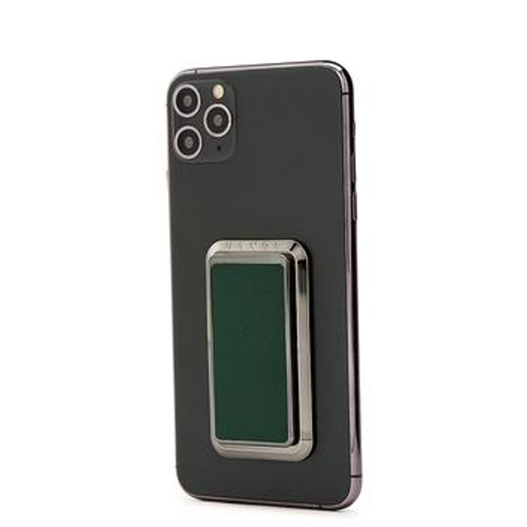 هاندل قبضة هاتف صلبة ، أزواج مع أي هاتف ذكي ، مسند متعدد الوظائف ، متوافق مع الشحن اللاسلكي ، قبضة الهاتف والحامل - اخضر