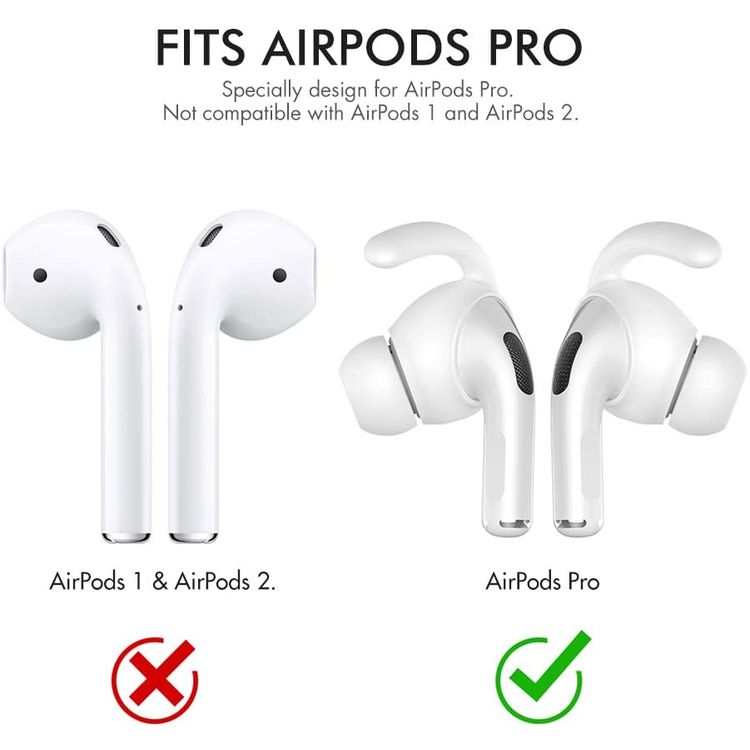 AhaStyle 3 Pairs Silicone Earbuds Covers for Apple AirPods Pro 1 Storage Hook Pouch, Anti-Lost & Anti-Slip Ear Tips for EarPods Accessories White