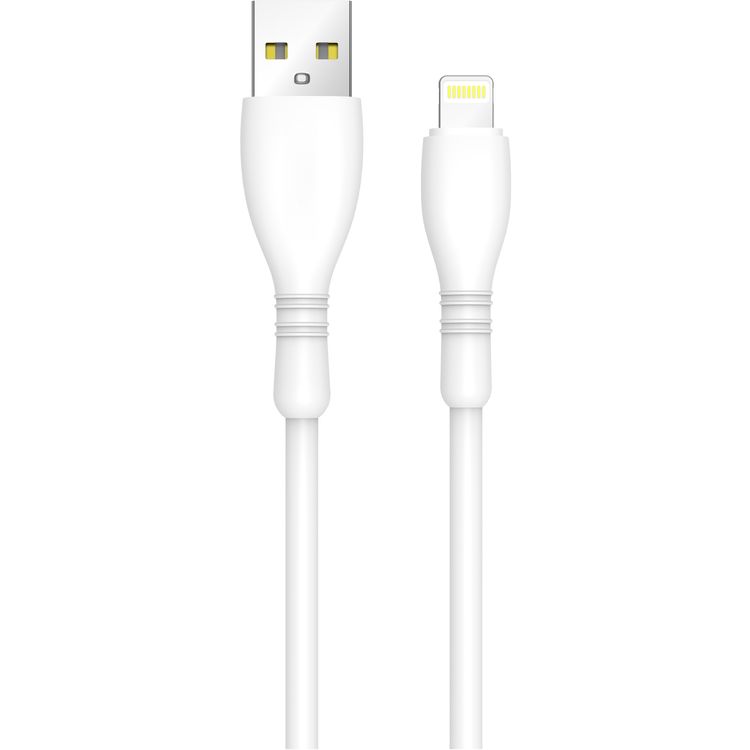 Porodo Blue 1.2M  USB-A to Lightning PVC 2A Cable - White