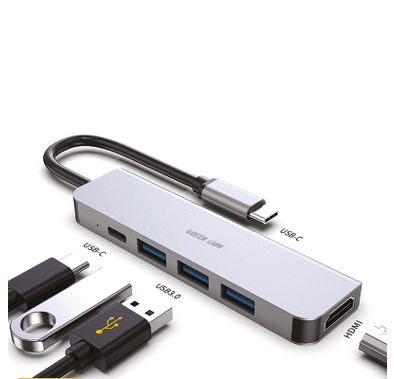 Green  Lion 5 in 1 Type-C Adapter 4K - Gray