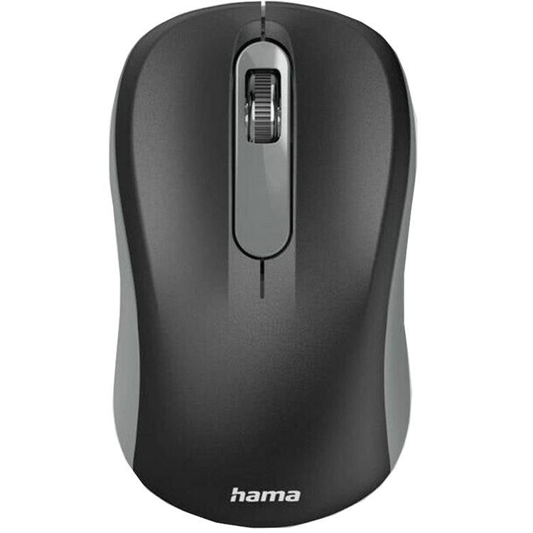Hama AMW-200 Optical Wireless Mouse with 1600DPI Resolution, 3 Buttons, Plastic Material, 2.4GHz Transmission Frequency, USB-A Connectivity, 10m Range, MacOS & Windows Compatibility - Black